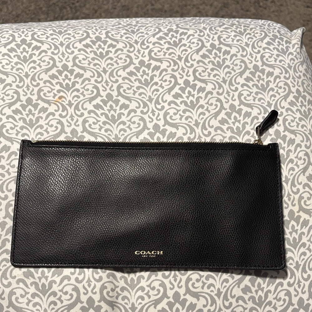 Coach Black Pebbled Leather Pouch